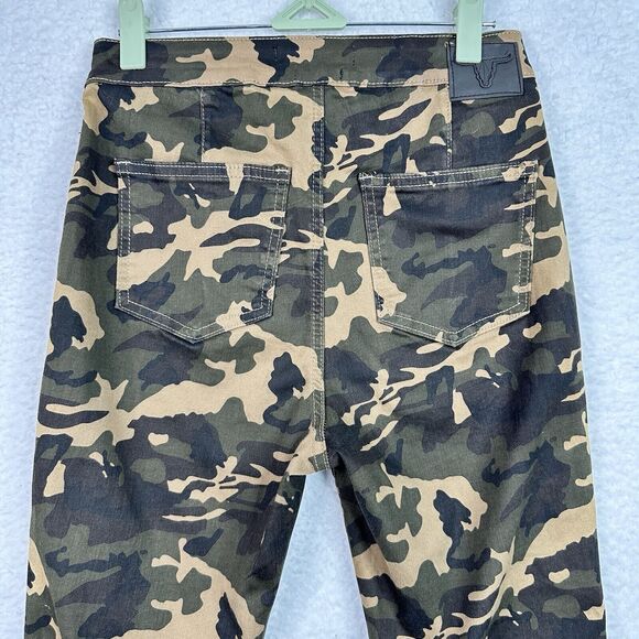 Y2K 90"s L&B Lucky & Blessed Bell Bottom Flared Jeans Camo Sz 4 (27x28)  Stretch - Picture 6 of 14